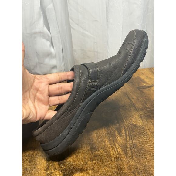 MERRELL Dassie Buckle Slip On Shoes Leather Womens 8.5 Espresso Brown Clogs - Picture 11 of 13